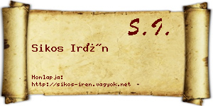 Sikos Irén névjegykártya